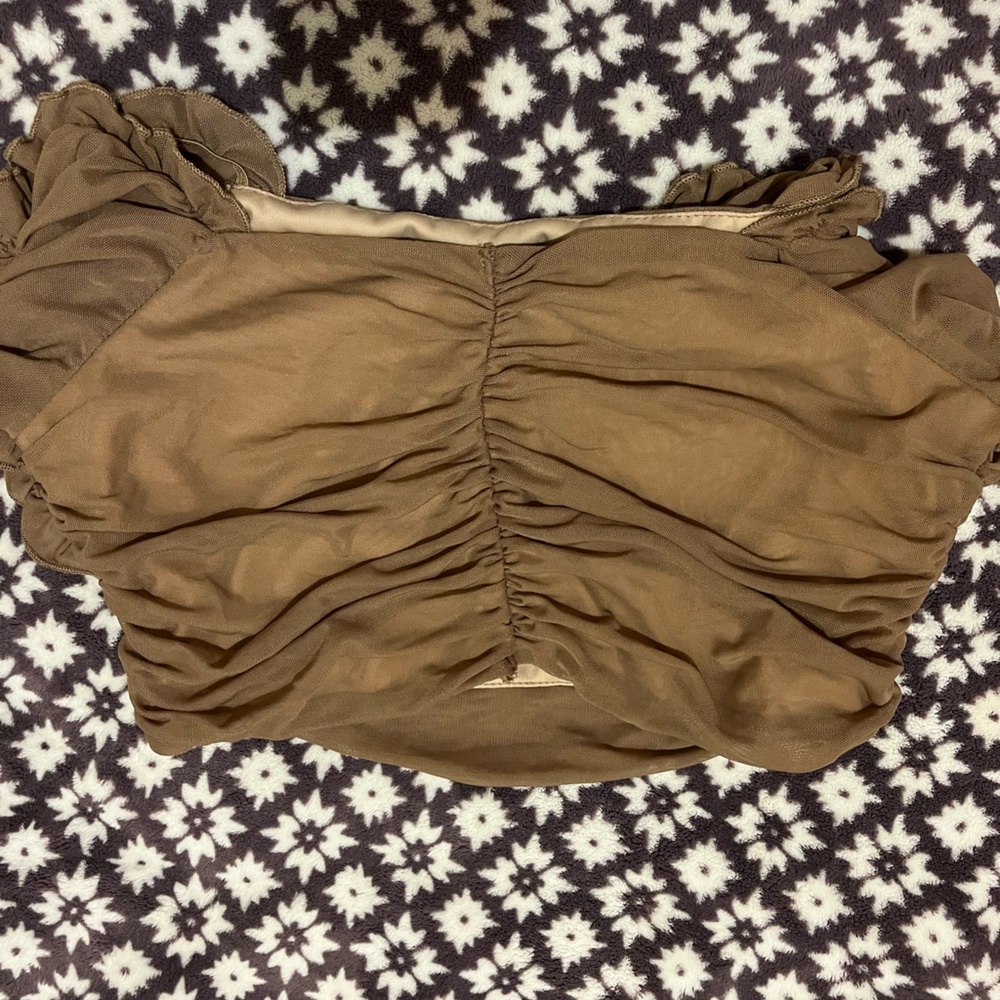 Brown Ruched Women's Top